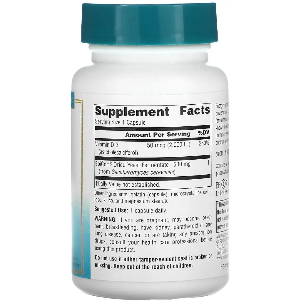 Епікор + Вітамін Д3 Source Naturals 500 мг 30 капсул - фото 2