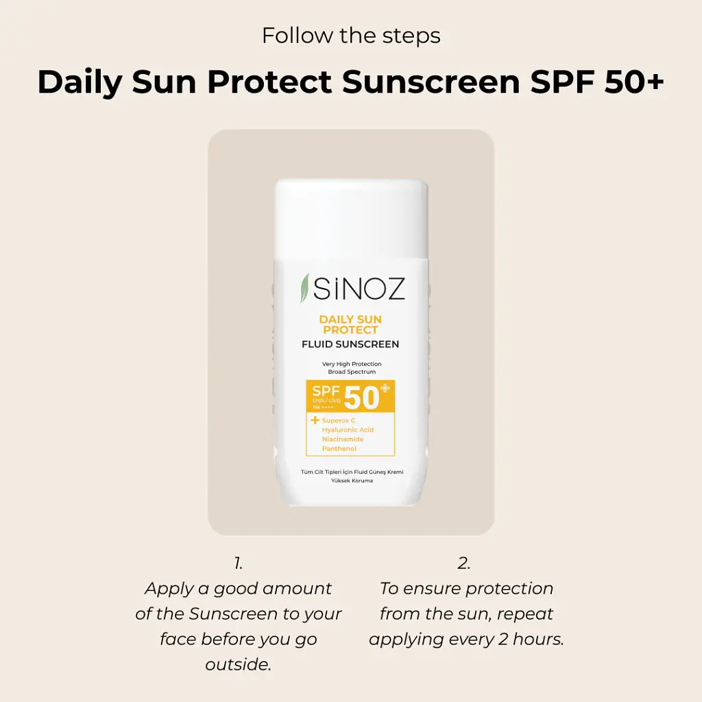 Сонцезахисний флюїд для обличчя Sinoz Daily Sun Protection SPF50+ 50 мл - фото 3
