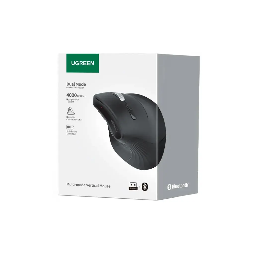 Мишка Ugreen MU008 Vertical Wireless Black (25444) - фото 4