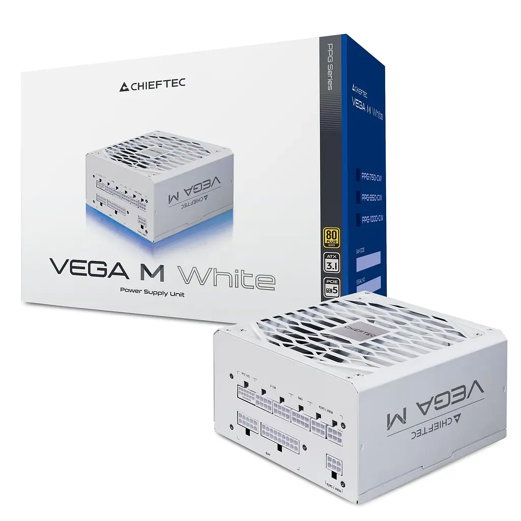 Блок живлення Chieftec Vega M 850W ATX 3.1 80+ Gold (PPG-850-CW) White - фото 7