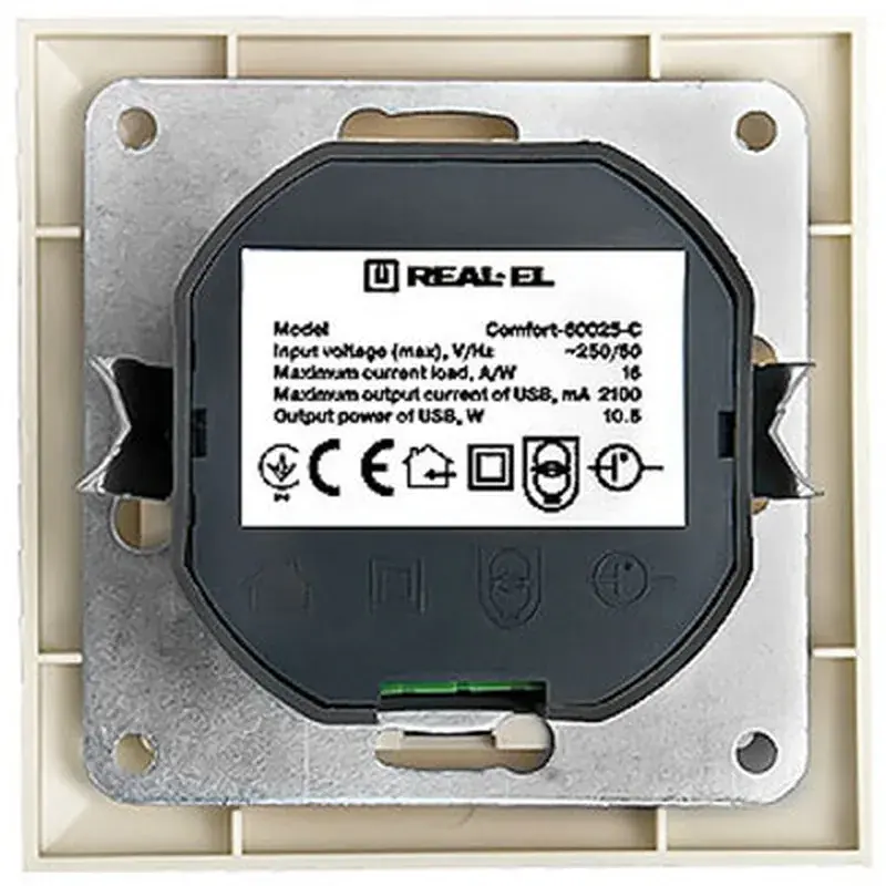 USB розетка REAL-EL Розетка USB (Comfort-60025-C) - фото 2