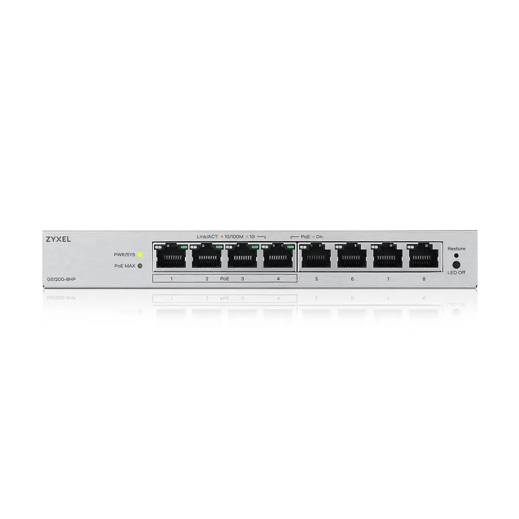 Комутатор мережевий ZyXel GS1200-8HP v3 (GS1200-8HPV3-EU0101F) - фото 2