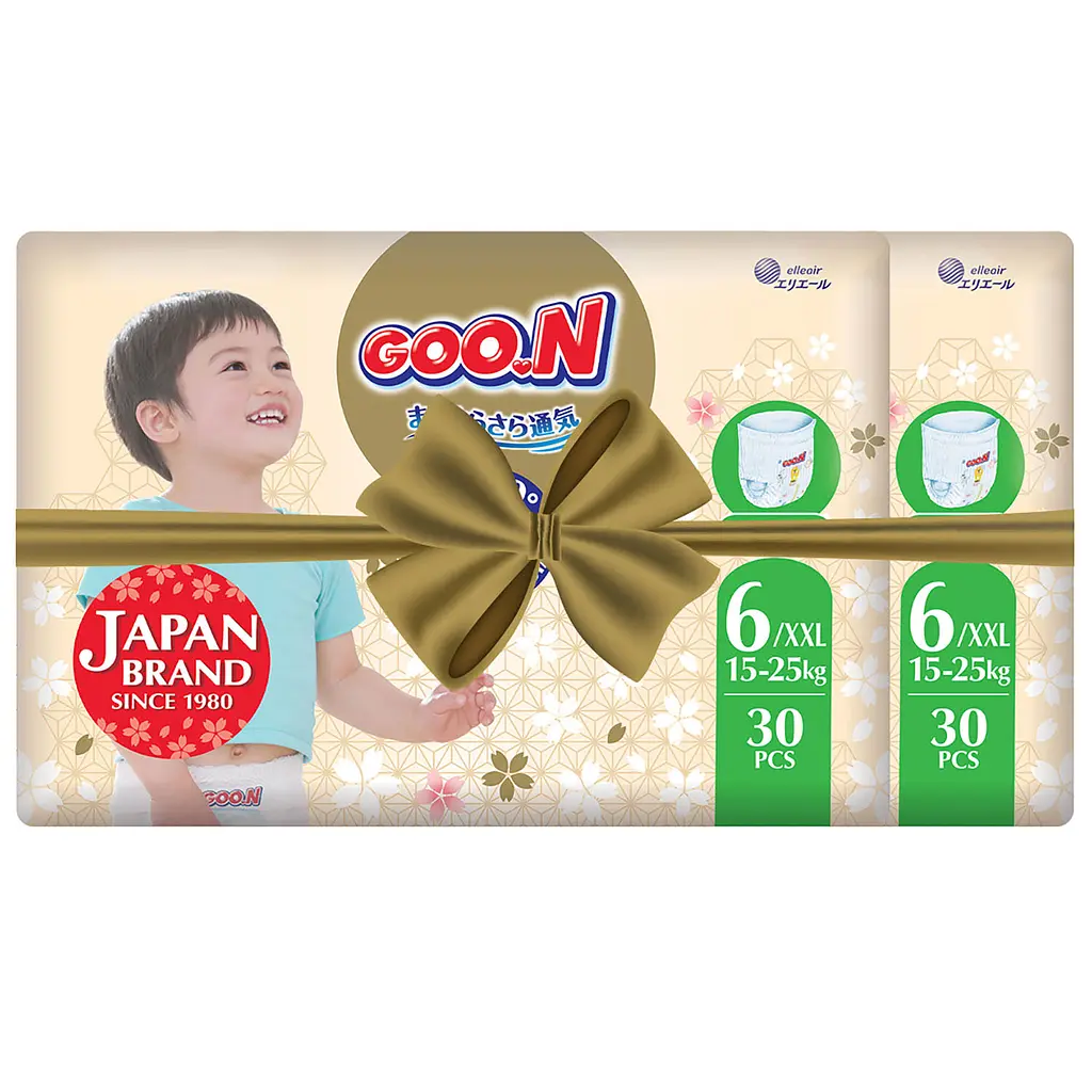 Упаковка трусиков-подгузников для детей Goo.N Premium Soft размер 6 (XXL) 15-25 кг 120 шт. (60 шт. х 2 шт.) - фото 2