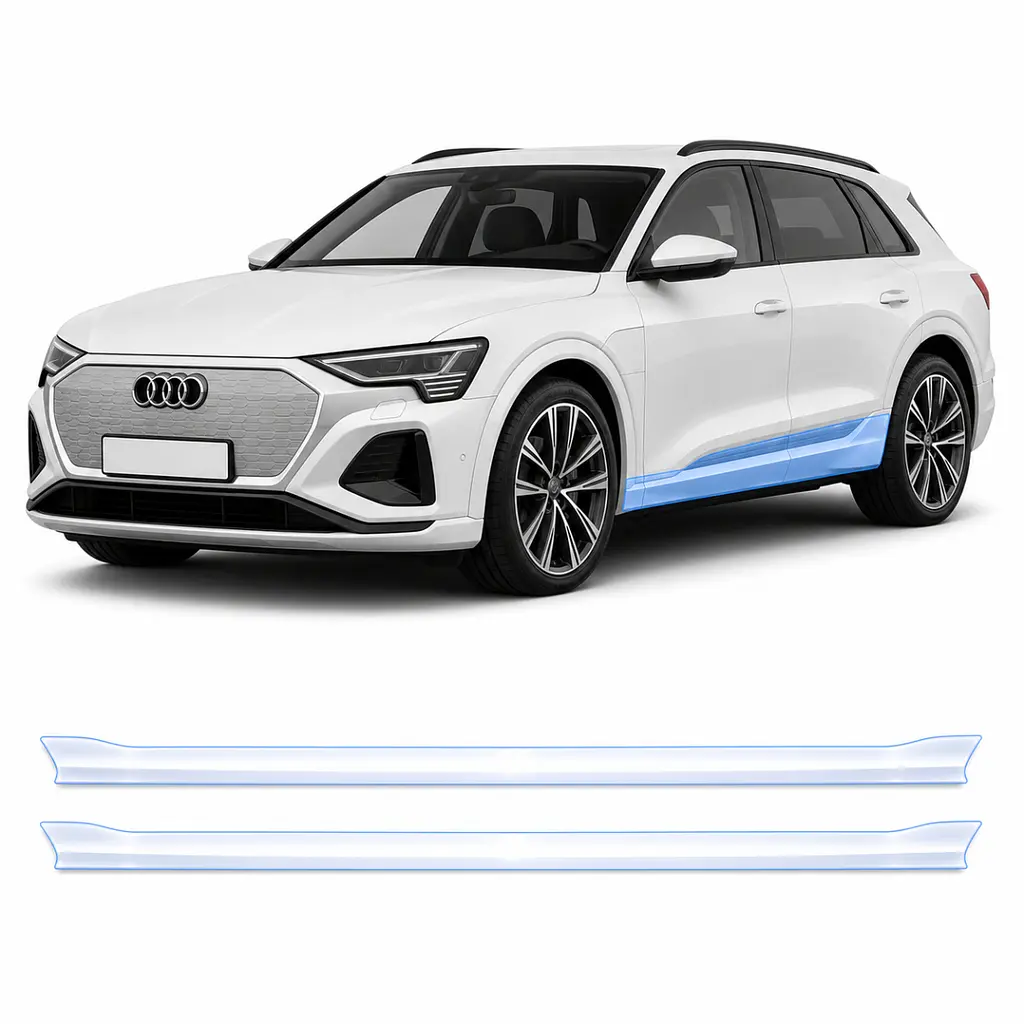 Антигравійна захисна бронеплівка за лекалами для Audi Q8 e-tron GE facelift 2023-2025 - нижня зона кузова
