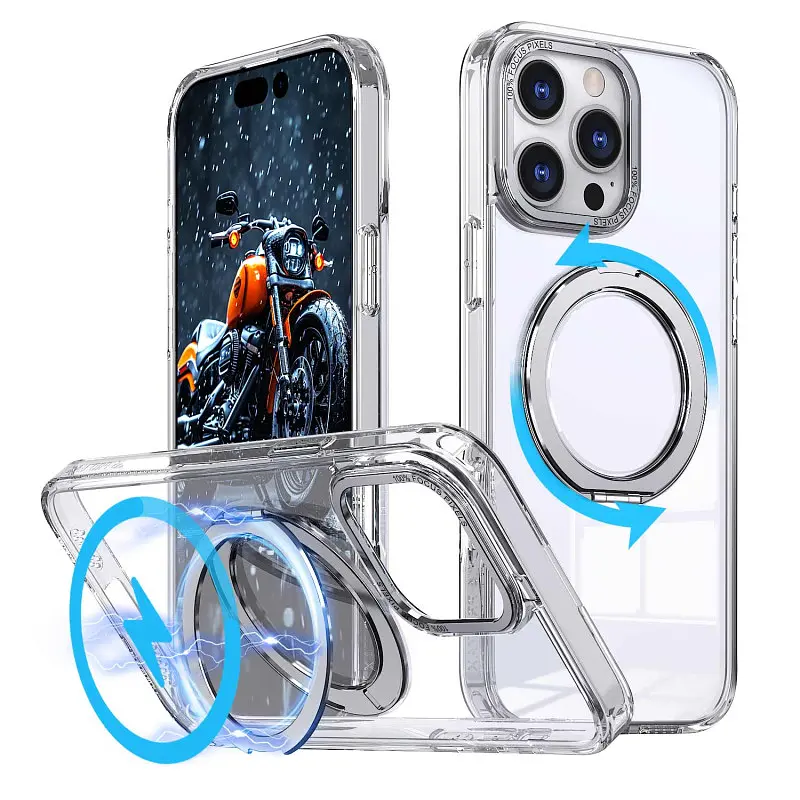 Чохол TPU+PC Empire with MagSafe and Ring для Apple iPhone 15 Pro (6.1) Clear - фото 2