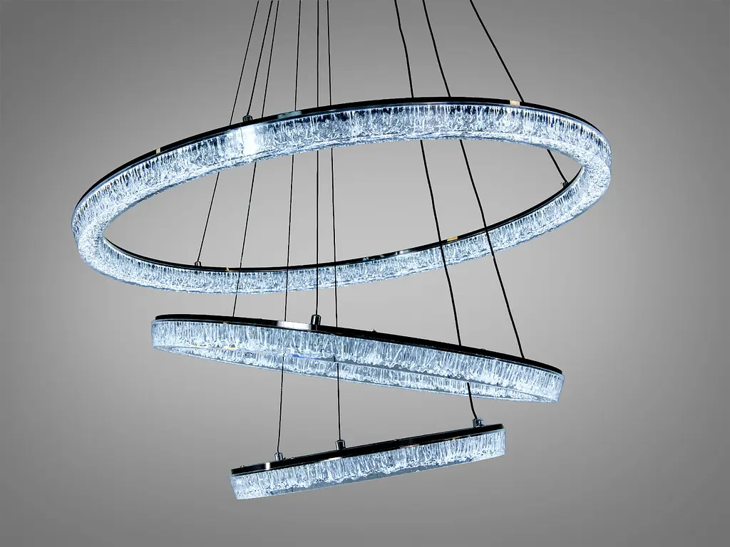 Подвесная LED люстра кольца белая 220 Вт 38-40 м² - фото 3