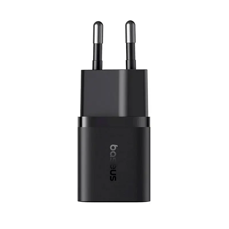 Сітчастий зарядний пристрій Baseus GaN5 Fast Charger (mini) 1C 25W EU Cluster чорний (with: Fast Charging Data Cable - фото 3