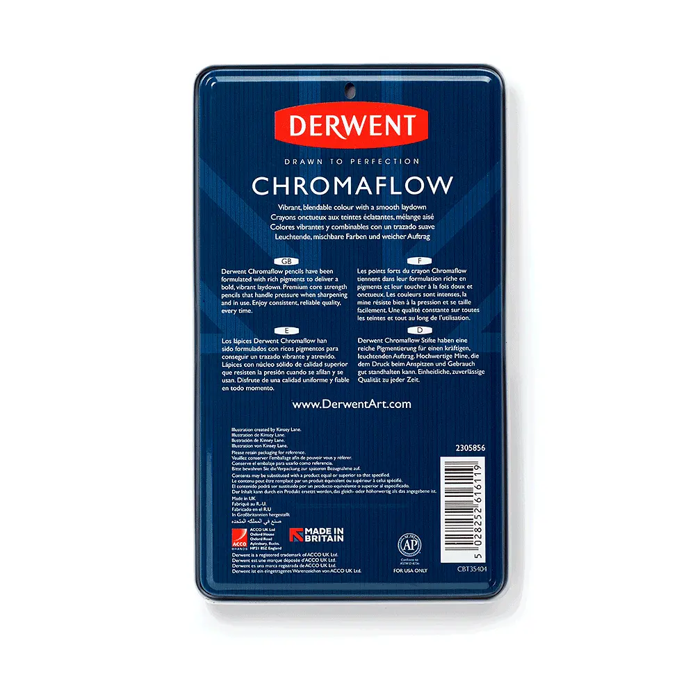 Кольорові олівці Colour Chromaflow 12 шт. Derwent (5028252616119) - фото 4