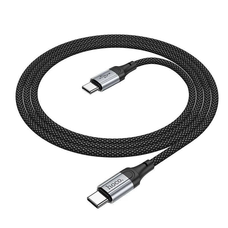 Кабель Hoco X102 Fresh 60W charging data cable Type-C to Type-C Black - фото 3