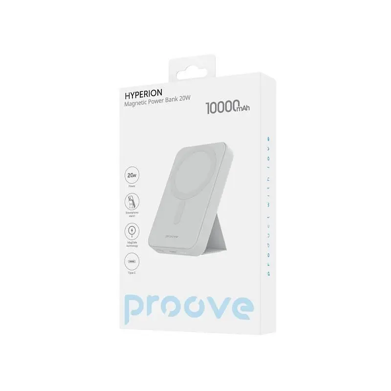 Універсальна мобільна батарея Proove Hyperion Qi 20W 10000mAh Білий (PBHN15020002) - фото 3
