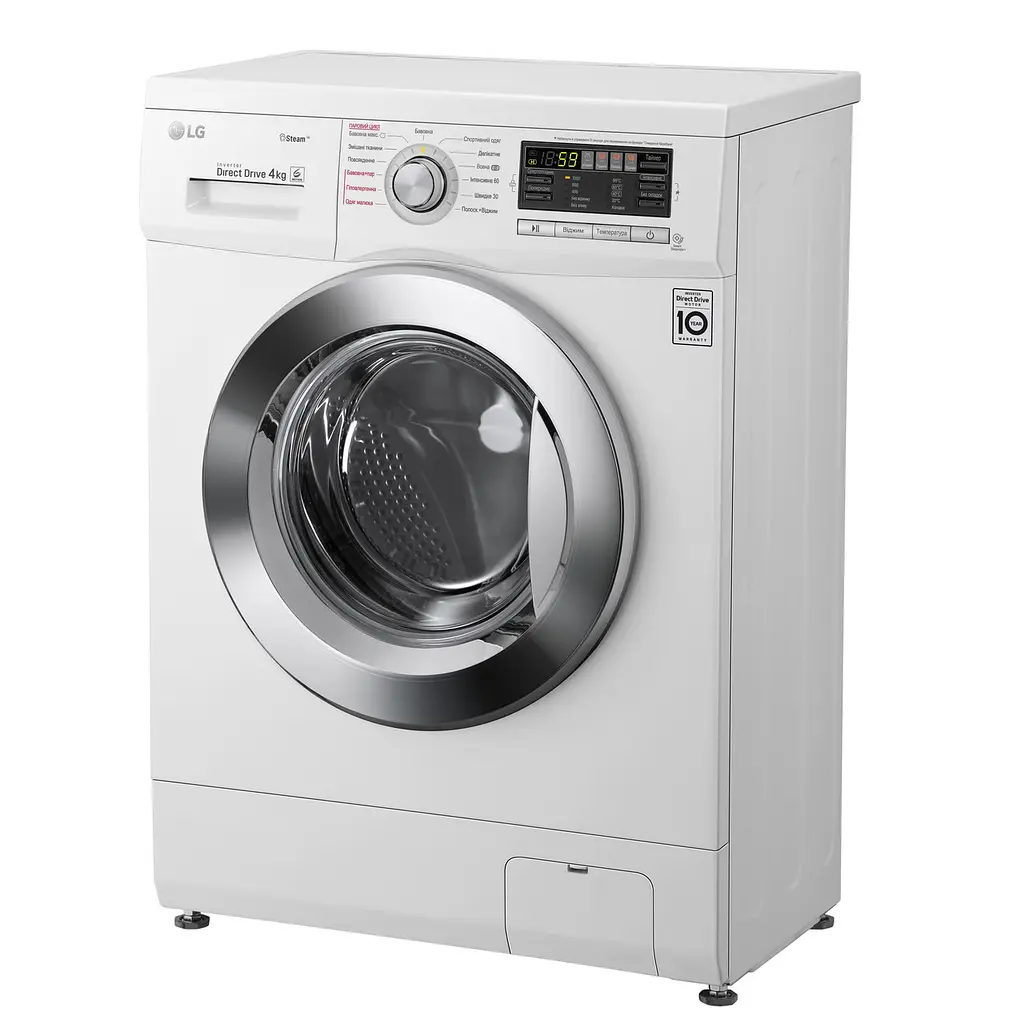 Пральна машина LG з фронтальним завантаженням F1096SDS3, 4кг, 1000, A++, Пар, глибина 36см, Дисплей, Інвертор, Білий (F1096SDS3) - фото 6