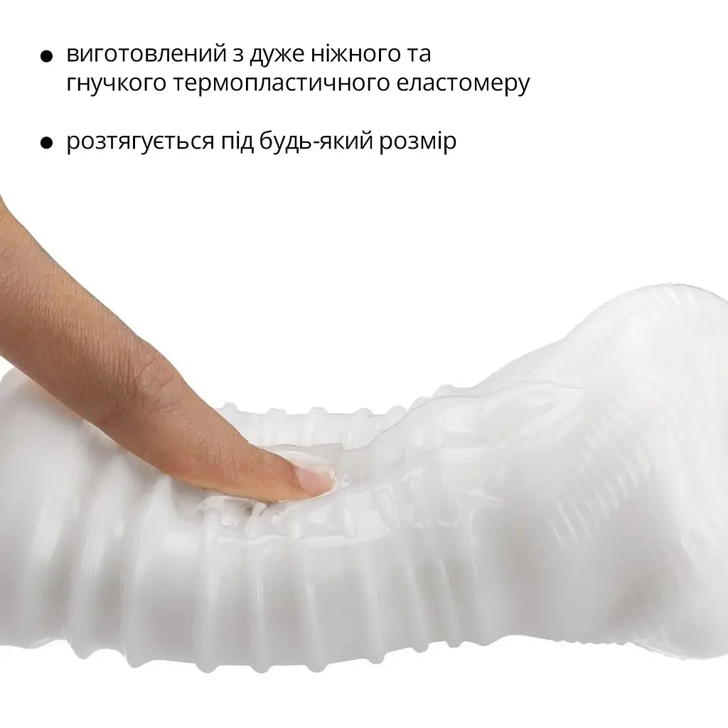 Мастурбатор Otouch DECOR 1-D, ефект всмоктування, реберця-кільця, звужений діаметр - фото 4