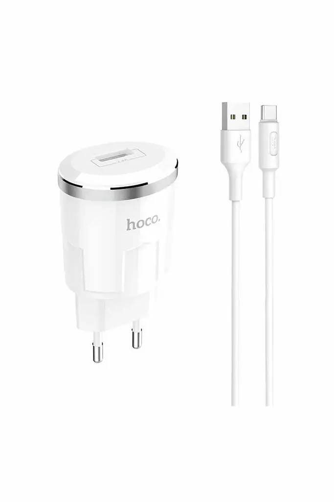 Зарядное устройство Hoco ЦБ-00195332 C37A 2 USB 2.4A Type-C белое - фото 2
