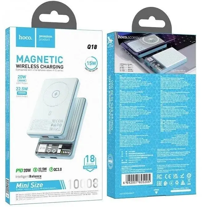 Павербанк Hoco Q18 Tourer 22.5W 10000 mAh Blue - фото 4