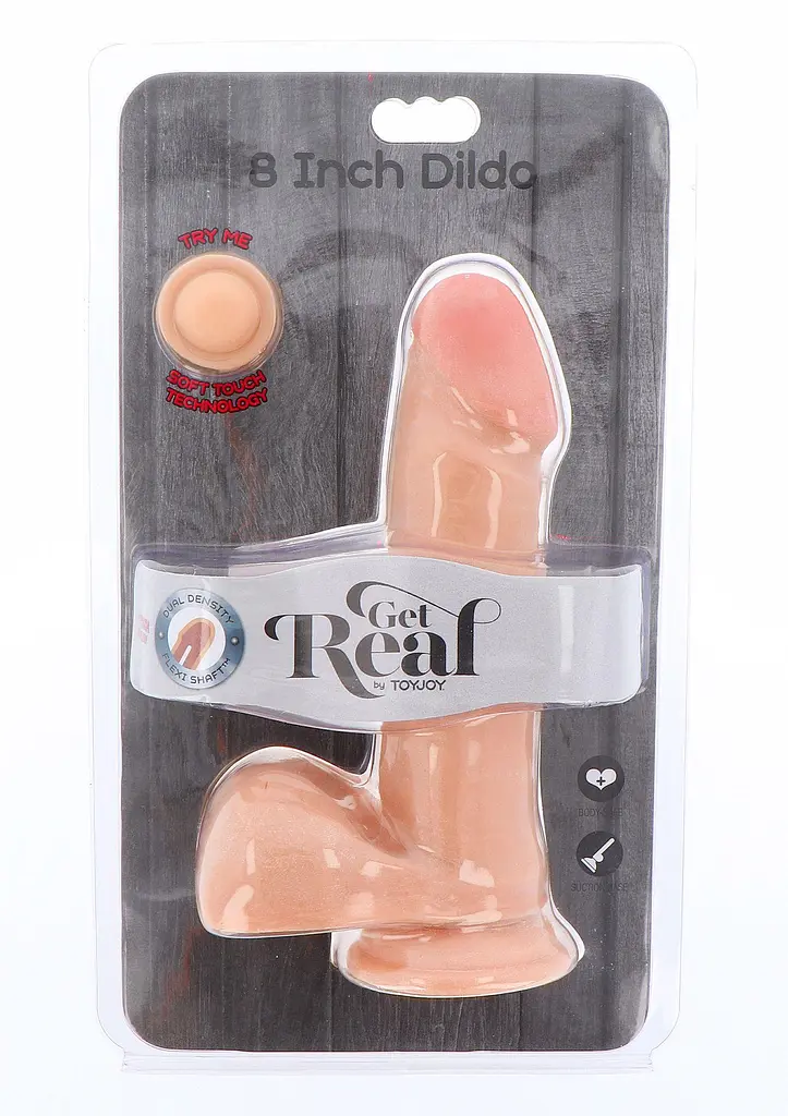 Реалистичный фаллоимитатор ToyJoy Get Real Dual Density 20.5 см телесный - фото 4