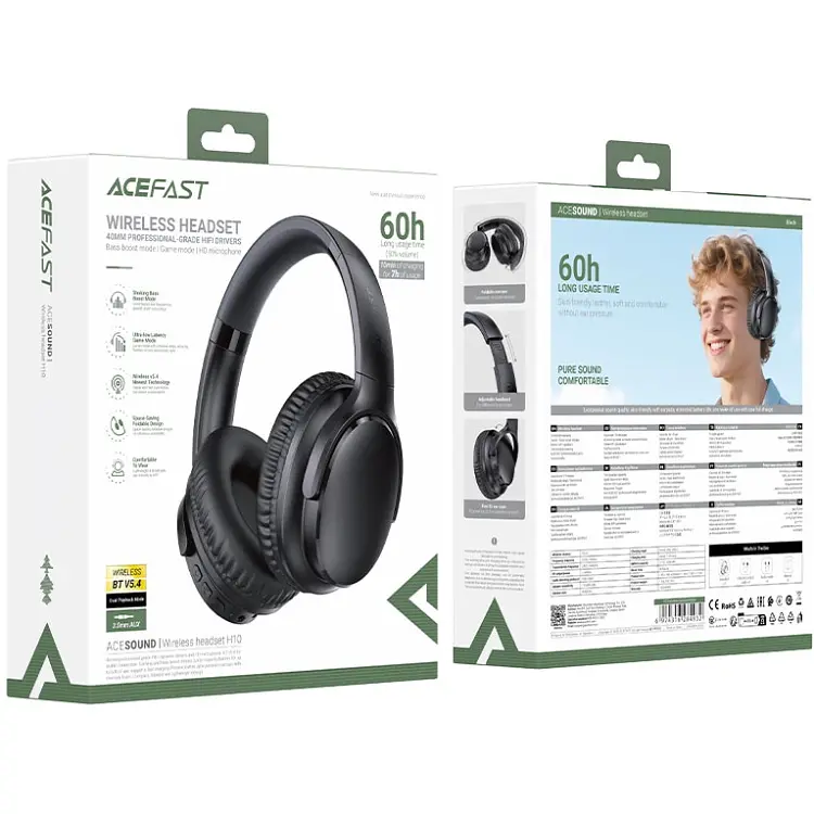 Гарнитура Acefast H10 Bluetooth, Black - фото 4