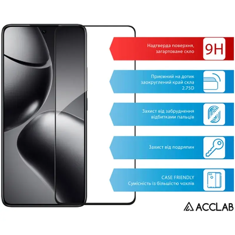 Скло захисне ACCLAB Full Glue Xiaomi 14T Pro Black (1283126603464) - фото 3