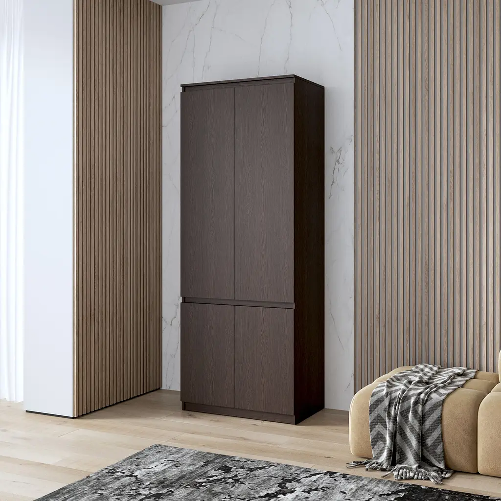 Шафа для одягу Vays, з полицями, в спальню, сучасна, з фасадами без ручок R-24 - фото 7