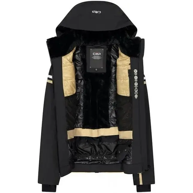 Куртка CMP Women's Geometric Patterned Ski Jacket Black/Beige XXS (1097-32W0256-04UM 34) - фото 3