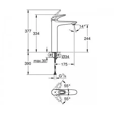 Змішувач для раковини Grohe Eurostyle 23570LS3, Білий - фото 2