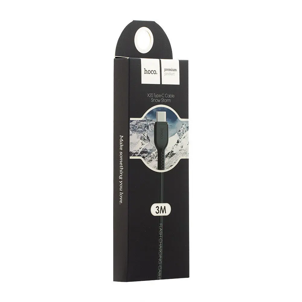 Кабель Hoco X20 Flash Type-c charging cable L-3 м Чорний - фото 2