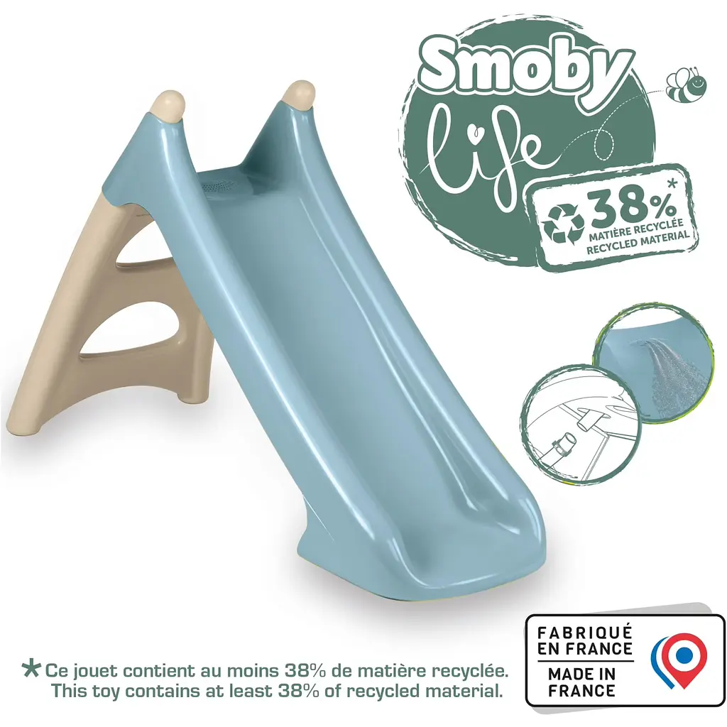 Гірка Smoby Life з водним ефектом 90 см 125х50х75 см блакитно-бежева (7600820630) - фото 4