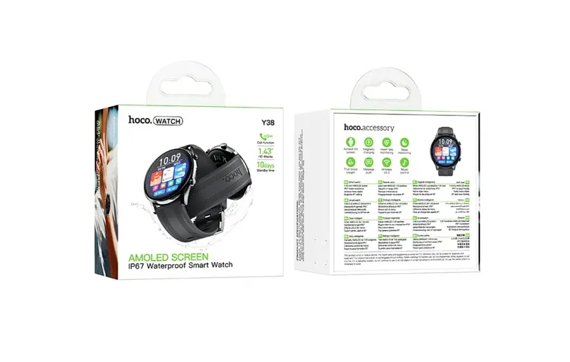 Смарт-годинник Hoco Y38 Bluetooth чорний - фото 3