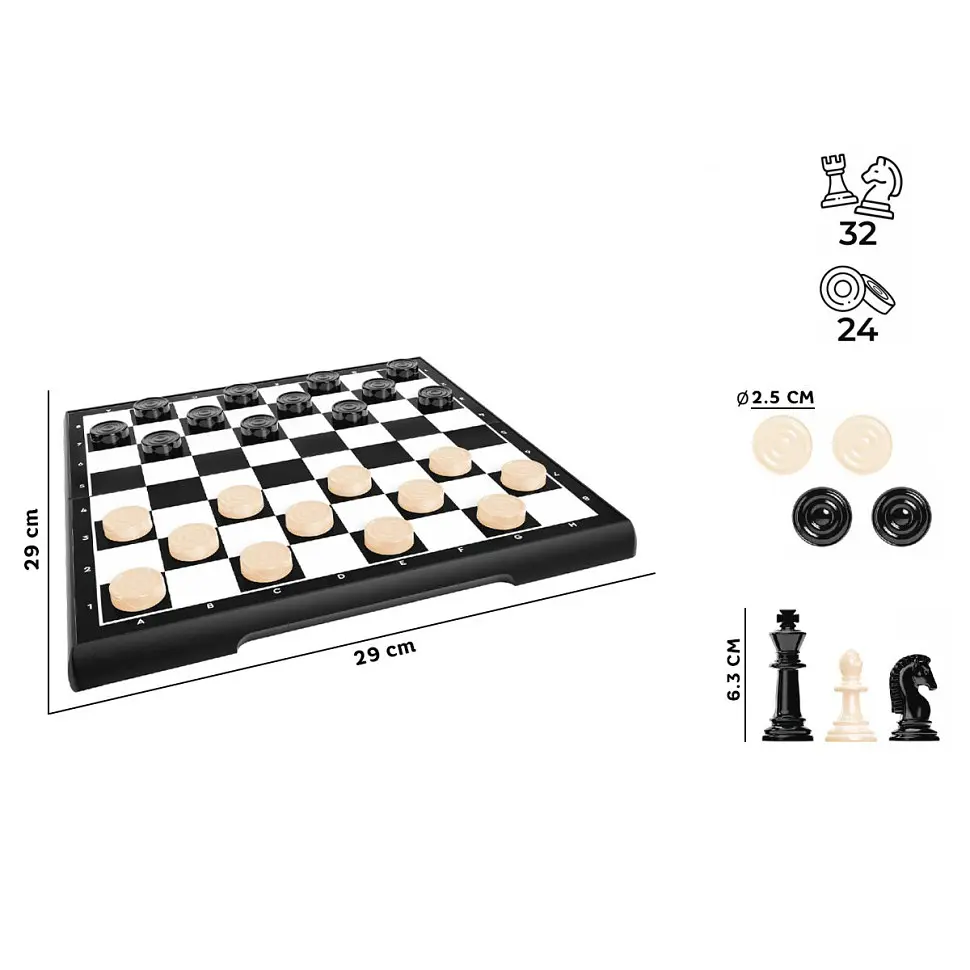 Игрушка "набор настольных игр Шахматы-Шашки ТехноК", арт. 9079TXK, 2 в 1 - фото 4