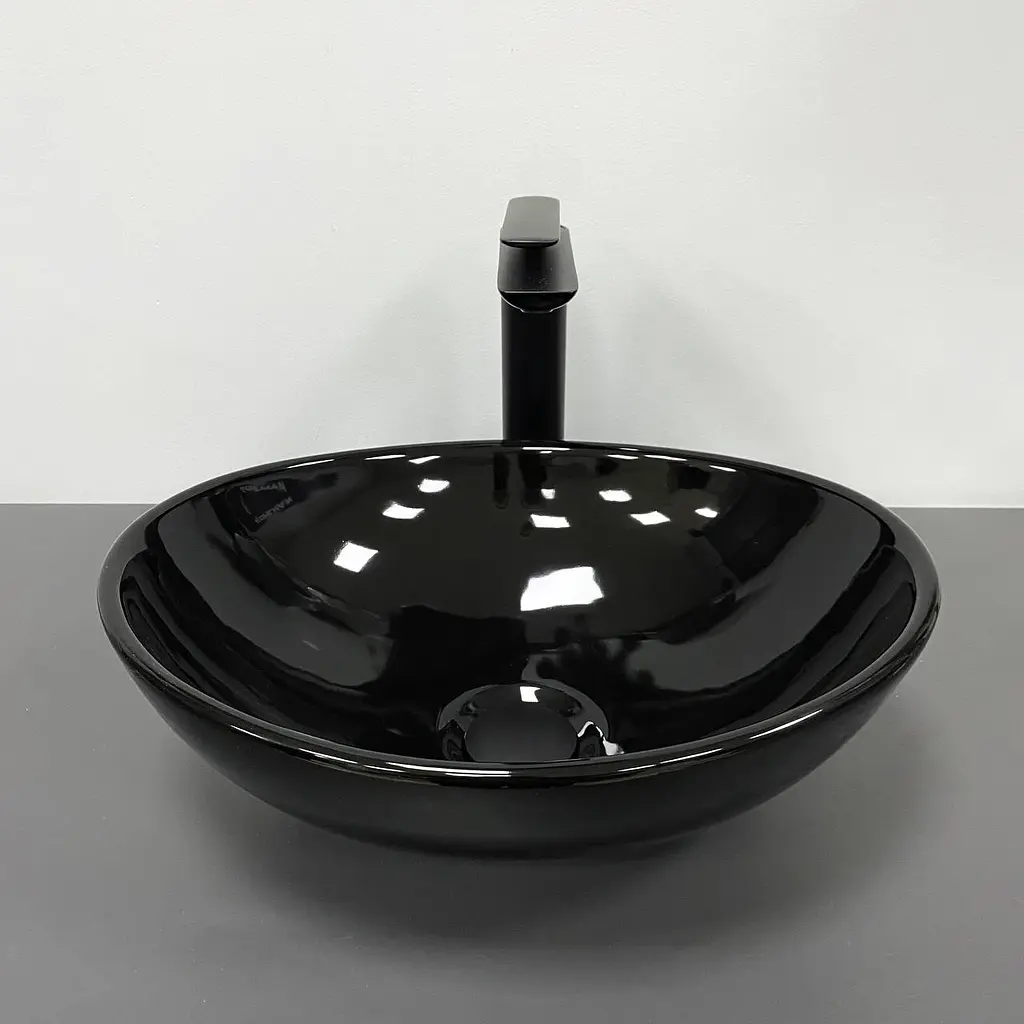 Умивальник VBI Parma black glossy накладний VBI-011021, Чорний - фото 3