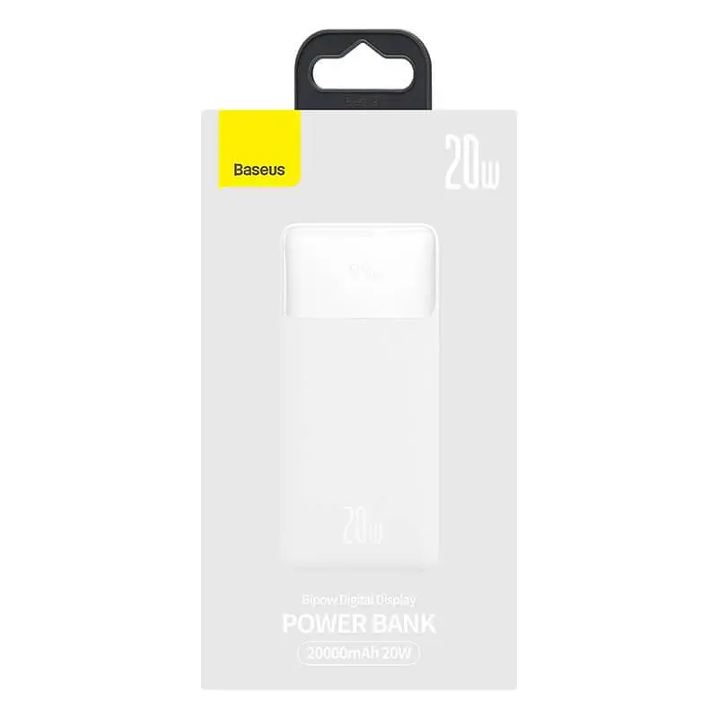 Зовнішній акумулятор Baseus Bipow Digital Display 20000mAh (PPDML-M02) білий - фото 2