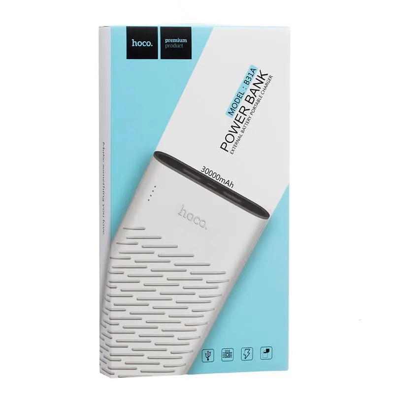 Дополнительная батарея Hoco B31A (30000mAh) White - фото 3