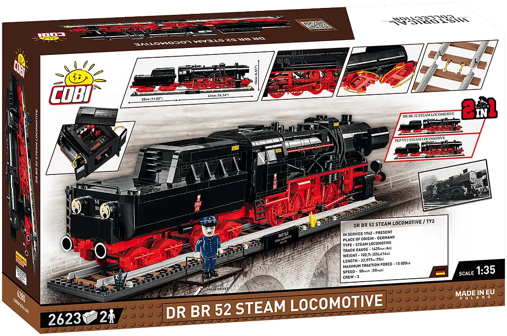 Конструктор Cobi Локомотив DR BR Class 52 Ексклюзивний набір масштаб 1:35, 2623 деталей (COBI-6280) - фото 2
