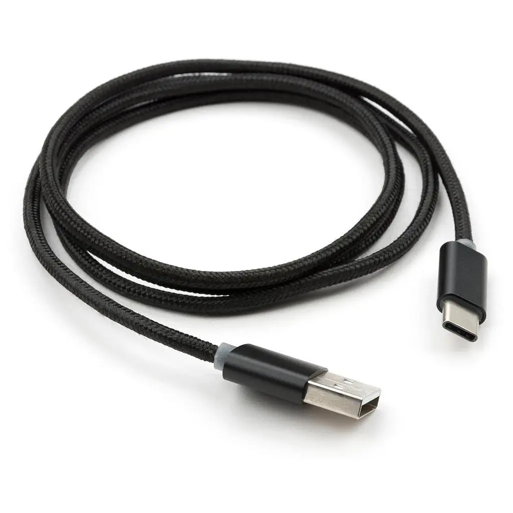 Дата кабель USB 2.0 AM to Type-C 1m LED black Vinga (VCPDCTCLED1BK) - фото 2