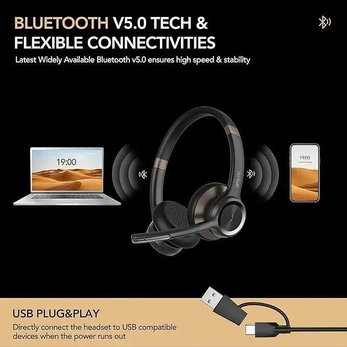 Бездротова гарнітура Nuroum HP30 з мікрофоном - фото 5
