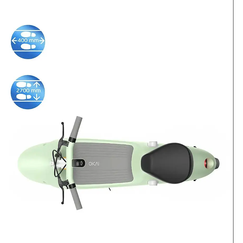 Електросамокат OKAI Ceetle PRO EA10C міський із сидінням складаний 900W батарея 10.4Ah пробіг до 55 км NFC App до 100 кг Mint Green - фото 3