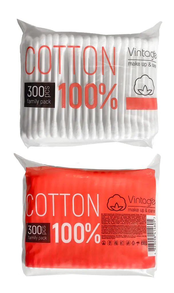 Ватні палички Vintage 100% Cotton 300 шт. - фото 2