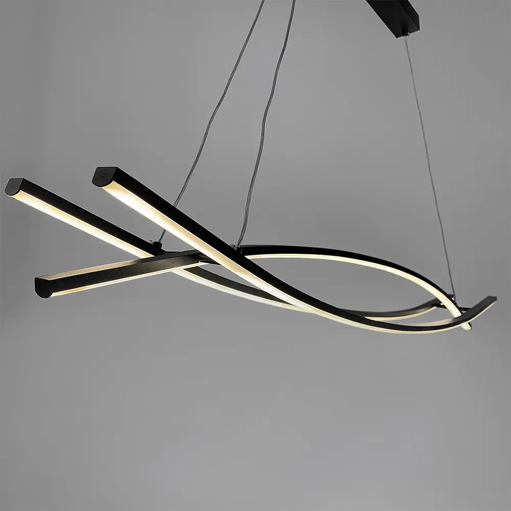Люстра современная черная в двух размерах Line.F Длина 100 см - фото 13