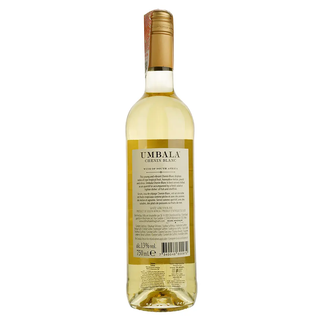 Вино Mare Magnum Umbala Chenin Blanc, белое, сухое, 13%, 0,75 л - фото 2