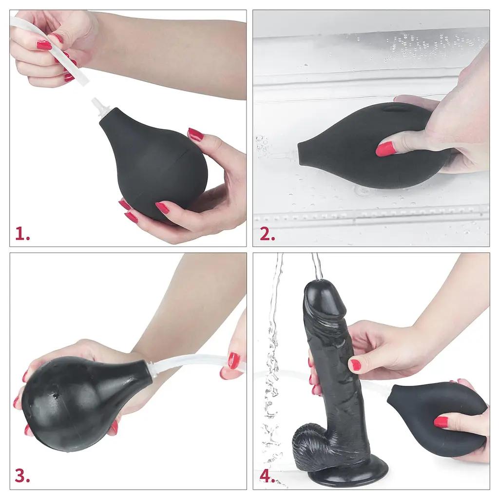 Фалоімітатор LoveToy Squirting 11'' 28 см чорний - фото 10