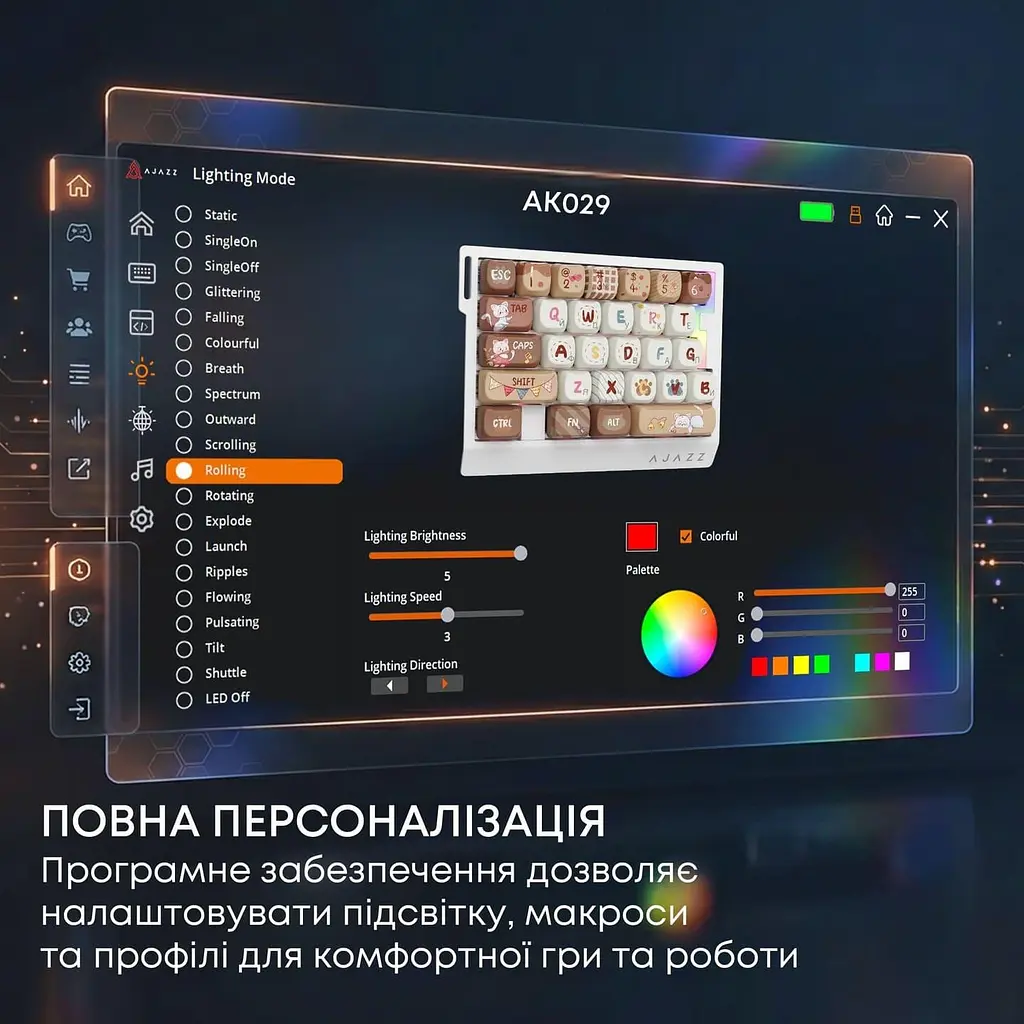 Клавіатура Ajazz AK029 Meow Magnetic Switch (AK029-M-Y) - фото 8