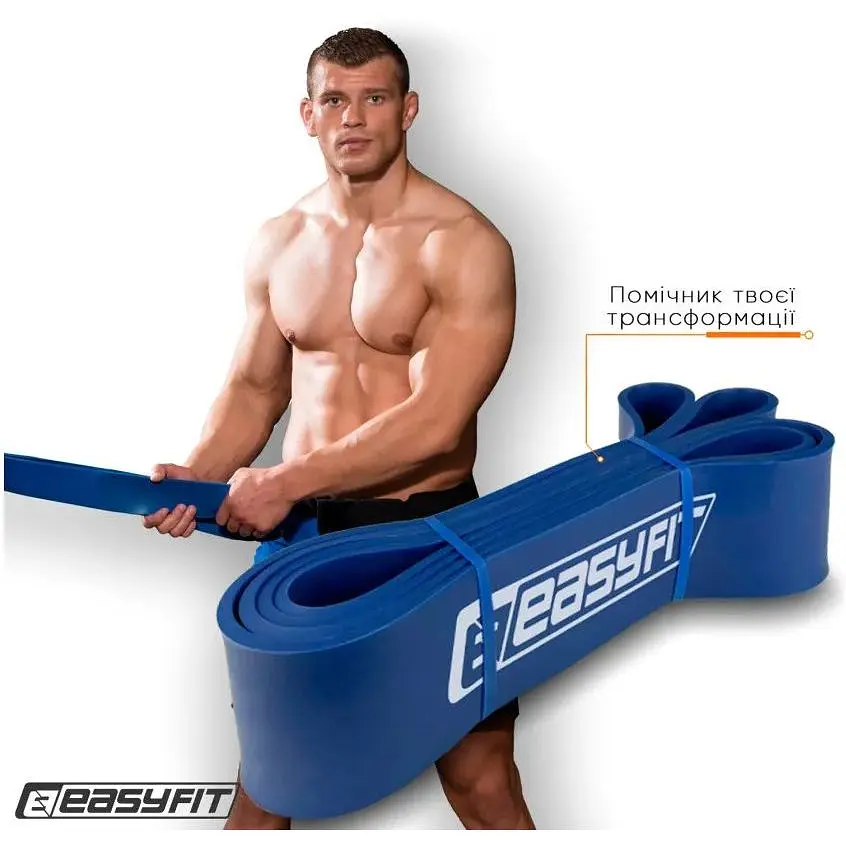 Резиновая петля-эспандер Easyfit Origin 50-110 кг резинка для подтягиваний, фитнеса и тренировок Синяя (EF-1881-BL) - фото 2