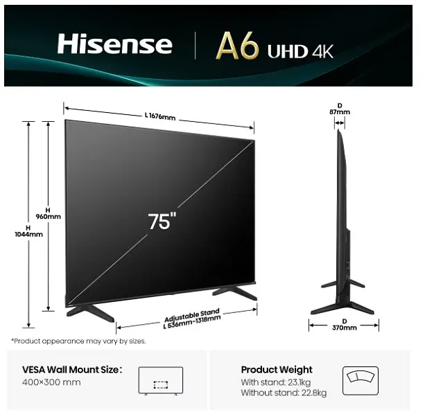 Телевізор HISENSE 75A6Q Smart TV - фото 6