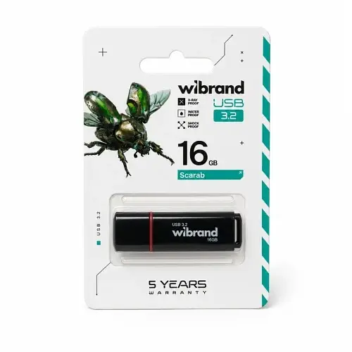 Флеш накопичувач USB 16Gb Wibrand Scarab, Black, USB 3.2 Gen 1 (WI3.2/SC16P11B) - фото 4
