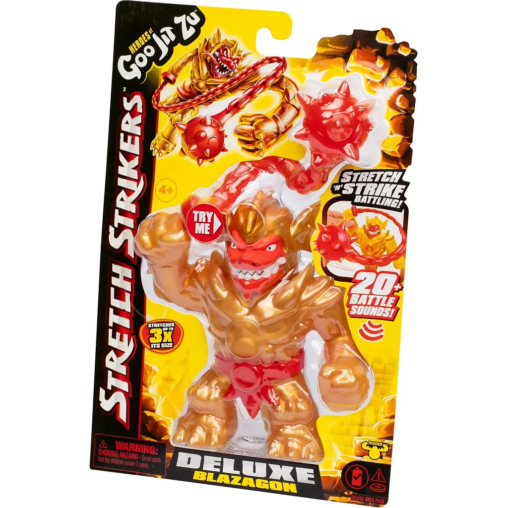 Растягивающаяся фигурка GooJitZu Heroes of Goo Jit Zu Stretch Strikers Deluxe Blazagon (123646) - фото 4