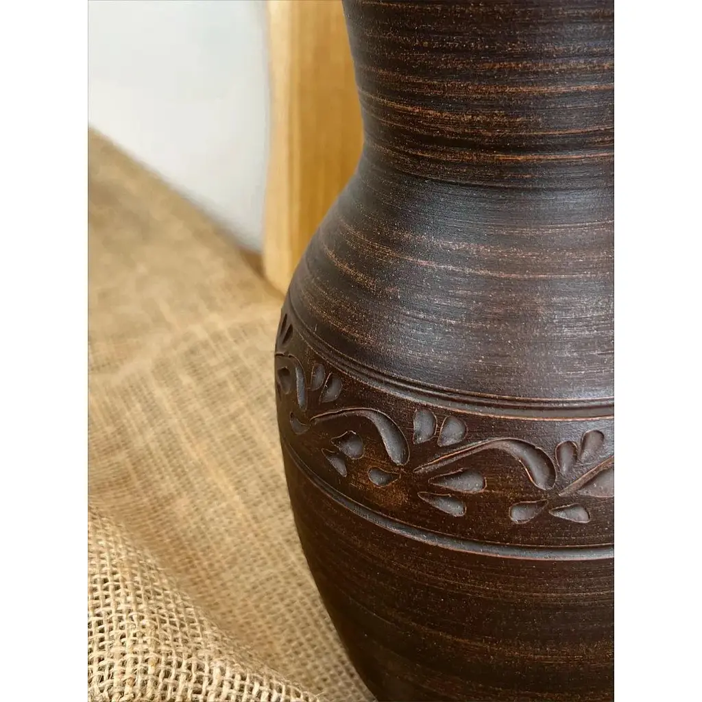 Кувшин 2 литра керамический (глиняный) резной без ручки декор - фото 5