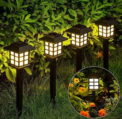 Уличные садовые солнечные светильники Solar Garden Lights X17 4 шт. на солнечных батареях подсветка газона - фото 2