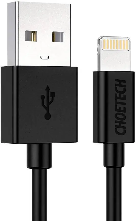 Кабель USB AM-Lightning M, 1.2 м, MFi 2.4A, чорний Choetech