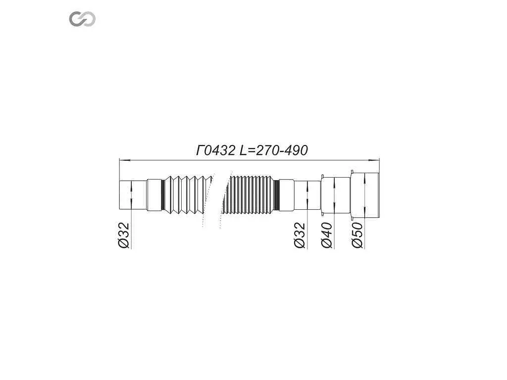 Гофросифон SOLOPLAST гнучкий складаний Ø32х32/40/50 Г0432 - фото 2