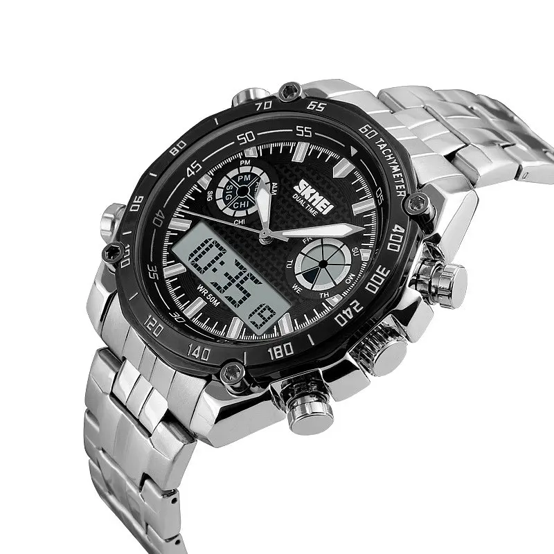 Наручний годинник чоловічий Skmei 1204 Black Black, 1204BK (15898) - фото 3