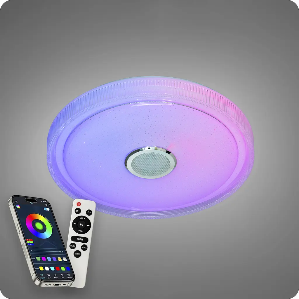 Люстра світлодіодна 517 Dlight RGB з пультом і колонкою 80Вт Білий (02165) - фото 3